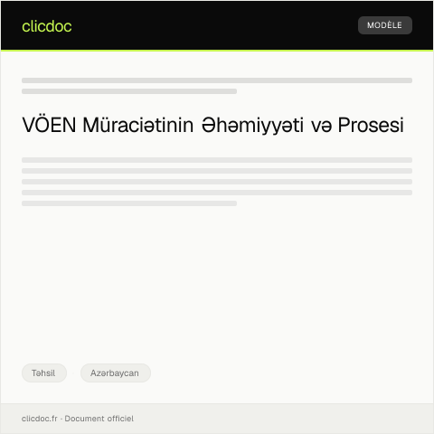 Document preview: VÖEN (Vergi ödəyicisi nömrəsi) müraciəti üçün elektron ərizə — Təhsil, Azərbaycan