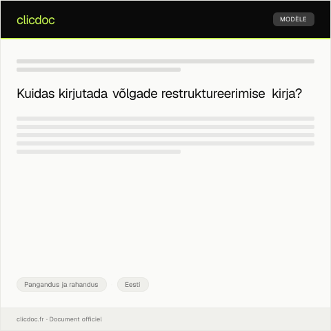 Document preview: Võlgade restruktureerimise dokumendi digitaalne — Pangandus ja rahandus, Eesti