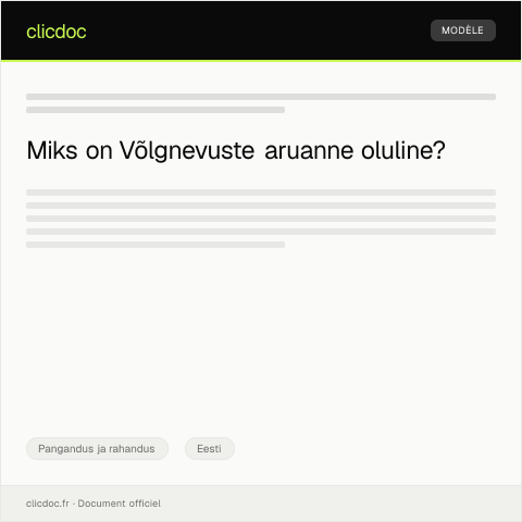 Document preview: Võlgnevuste aruanne digitaalselt koostatud — Pangandus ja rahandus, Eesti