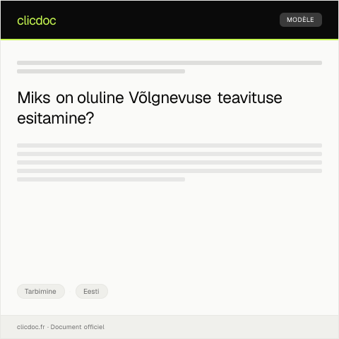 Document preview: Võlgnevuse teavituse esitamine — Tarbimine, Eesti