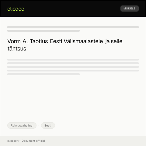 Document preview: Vorm A – Taotlus Eesti Välismaalastele — Rahvusvaheline, Eesti