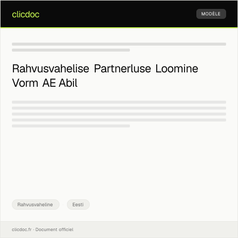 Document preview: Vorm AE – Eesti Sõlmitud Rahvusvahelise Partnerlus — Rahvusvaheline, Eesti