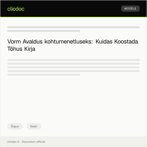Document preview: Vorm Avaldus kohtumenetluseks — Õigus, Eesti