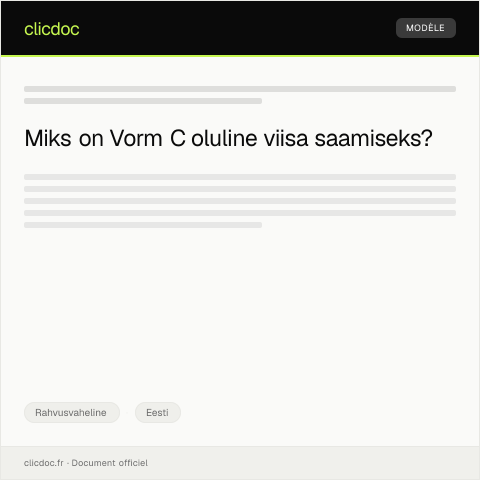 Document preview: Vorm C – Eesti Rahvusvaheline Visakinnitus — Rahvusvaheline, Eesti