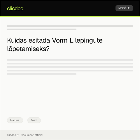 Document preview: Vorm L - Lepingute lõpetamise taotlus — Haldus, Eesti