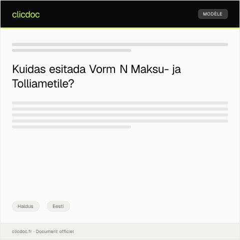 Document preview: Vorm N - Nõude esitamine — Haldus, Eesti