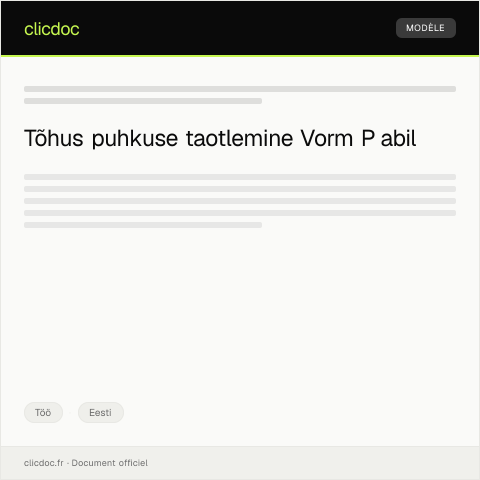 Document preview: Vorm P - Puhkuse taotlemine — Töö, Eesti