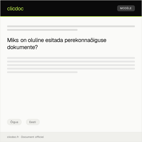 Document preview: Vorm Perekonnaõiguse dokumentide esitamine — Õigus, Eesti