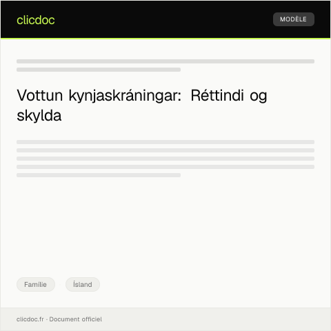Document preview: Vottun á kynjaskráningu — Famílie, Ísland
