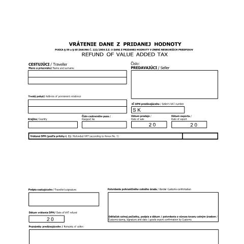 Document preview: VRATENIE_DPH-print-edit-save — Iné, Slovensko (CERFA n°VRATENIE_DPH-print-edit-save)