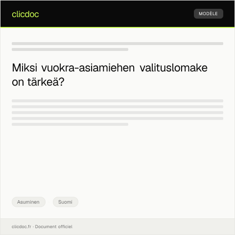 Document preview: Vuokra-asiamiehen valituslomake — Asuminen, Suomi