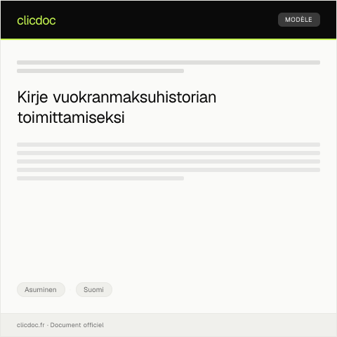 Document preview: Vuokranmaksuhistoria — Asuminen, Suomi