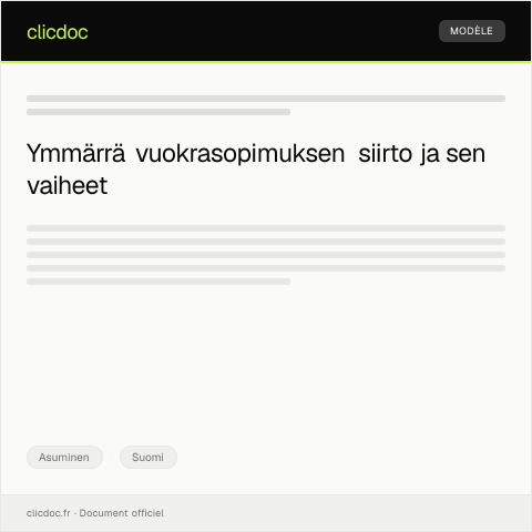 Document preview: Vuokrasopimuksen siirto — Asuminen, Suomi