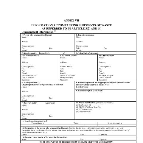 Document preview: Waste shipments: waste referred to in article 3(2) and (4) — Environment Agency, United Kingdom