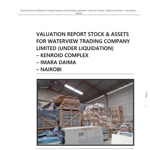 Document preview: WATERVIEW-VALUATION REPORT — Publication, Kenya (CERFA n°WATERVIEW-VALUATION-REPORT)