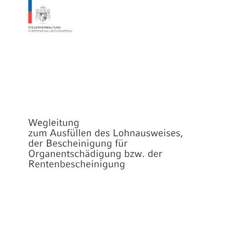 Dokumentvorschau: Wegleitung für den Lohnausweis — Lohn Quellensteuer, Liechtenstein (CERFA n°lohnausweis-wegleitung)