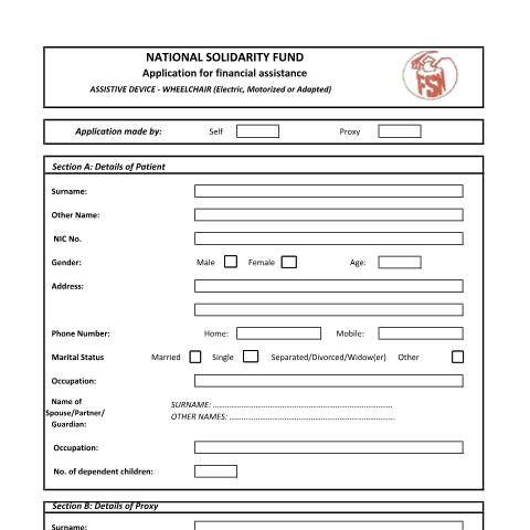Document preview: Wheelchair — Document, Mauritius (CERFA n°Wheelchair)