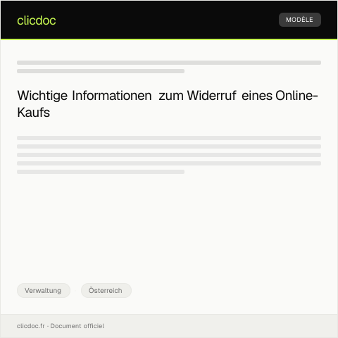 Dokumentvorschau: Widerruf eines Online-Kaufs gemäß Fernabsatzgesetz — Verwaltung, Österreich