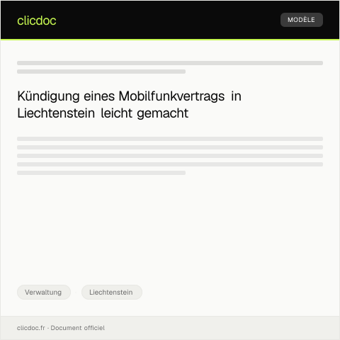 Dokumentvorschau: Widerruf eines Mobilfunkvertrags bei der Telecom Liechtenstein AG — Verwaltung, Liechtenstein