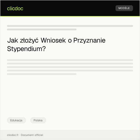 Document preview: Wniosek o przyznanie stypendium — Edukacja, Polska