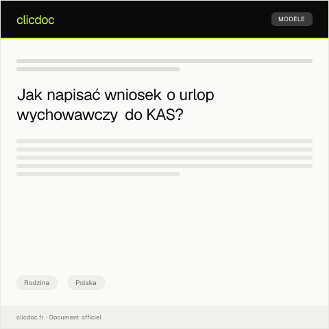Document preview: Wniosek o urlop wychowawczy — Rodzina, Polska