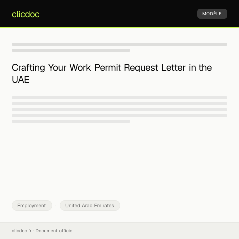 Document preview: Letter of Request for Work Permit — Employment, United Arab Emirates