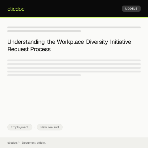 Document preview: Request for Workplace Diversity Initiative / Tono mō te kaupapa kanorautanga wāhi mahi — Employment, New Zealand