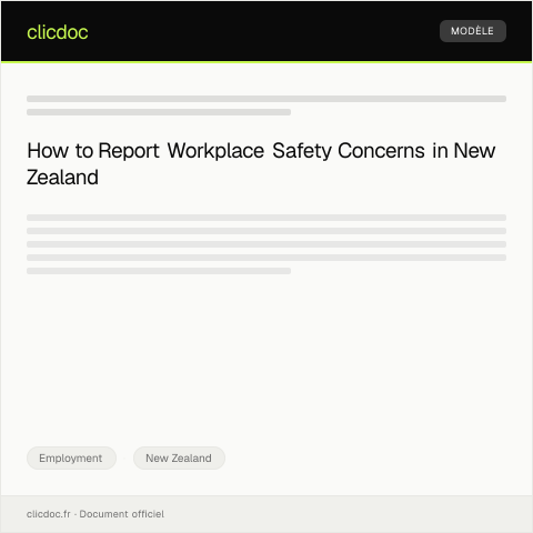 Document preview: Complaint Regarding Workplace Safety Issues — Employment, New Zealand