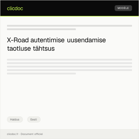 Document preview: X-Road autentimise uusendamise taotlus — Haldus, Eesti