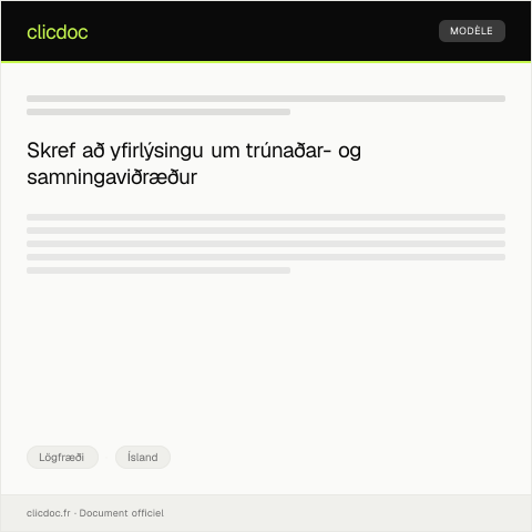 Document preview: Yfirlýsing um trúnaðar- og samningaviðræður — Lögfræði, Ísland