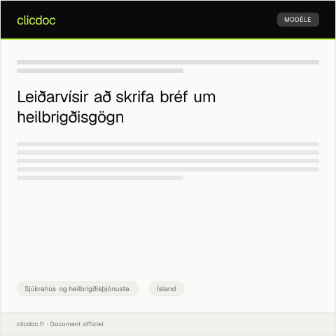Document preview: Yfirlit yfir heilbrigðisgögn fyrir útlendinga — Sjúkrahús og heilbrigðisþjónusta, Ísland