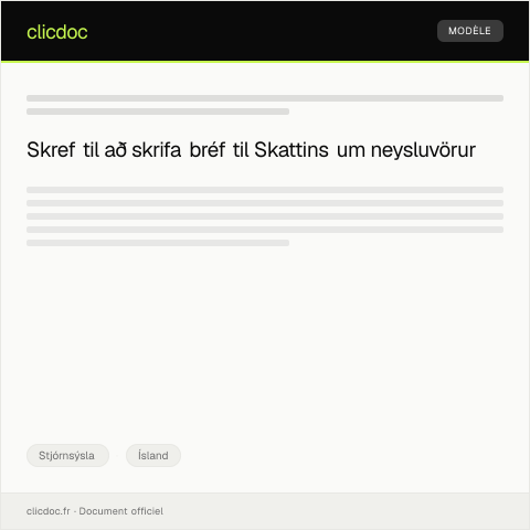 Document preview: Yfirlit um kröfu á neysluvörur og heimild vegna tjóns — Stjórnsýsla, Ísland