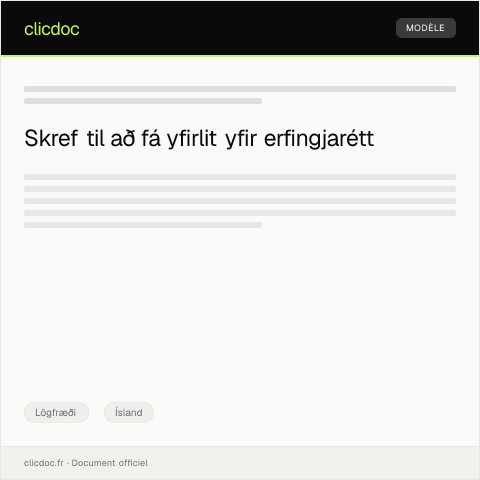 Document preview: Yfirlit yfir erfingjarétt — Lögfræði, Ísland