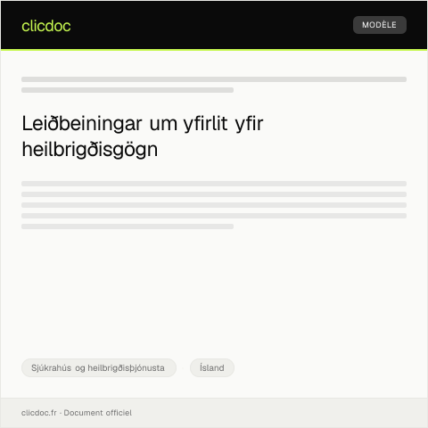 Document preview: Yfirlit yfir heilbrigðisgögn — Sjúkrahús og heilbrigðisþjónusta, Ísland