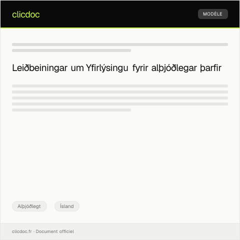 Document preview: Yfirlýsing um búsetu og þjóðerni fyrir alþjóðlegar þarfir — Alþjóðlegt, Ísland