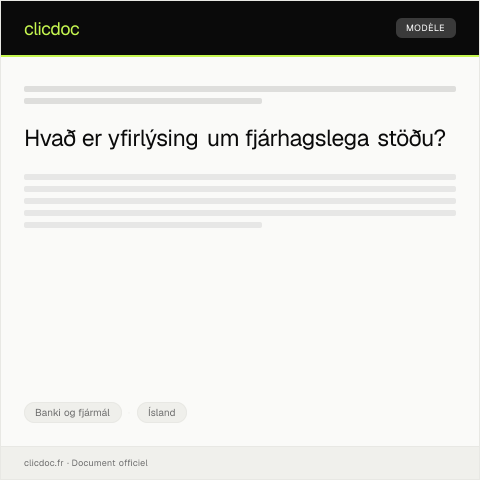 Document preview: Yfirlýsing um fjárhagslega stöðu — Banki og fjármál, Ísland