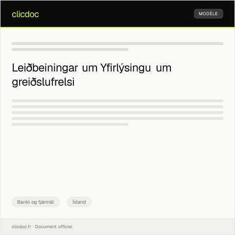 Document preview: Yfirlýsing um greiðslufrelsi — Banki og fjármál, Ísland