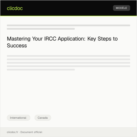 Document preview: Your IRCC application — International, Canada