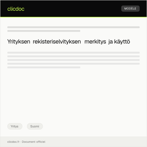 Document preview: Yrityksen rekisteriselvitys — Yritys, Suomi