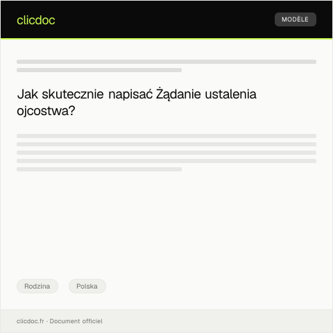 Document preview: Żądanie ustalenia ojcostwa — Rodzina, Polska