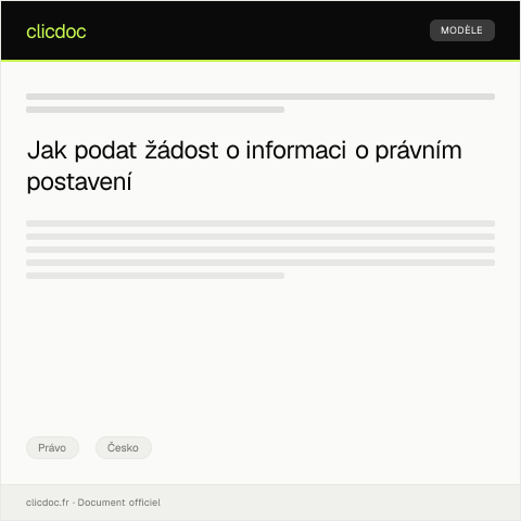 Document preview: Žádost o informaci o právním postavení — Právo, Česko