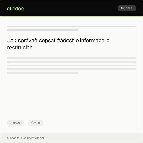 Document preview: Žádost o informaci o restitucích — Správa, Česko