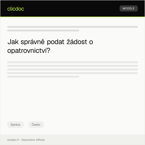 Document preview: Podání žádosti o opatrovnictví — Správa, Česko