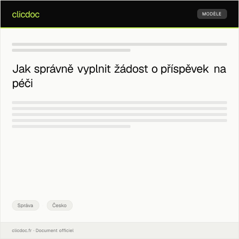 Document preview: Žádost o příspěvek na péči v rámci sociálních služeb — Správa, Česko
