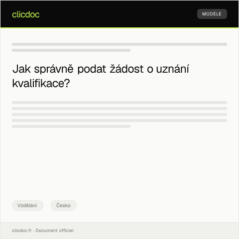 Document preview: Žádost o uznání kvalifikace získané v zahraničí — Vzdělání, Česko