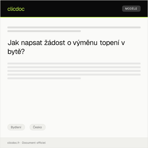 Document preview: Žádost o výměnu topení v bytě — Bydlení, Česko