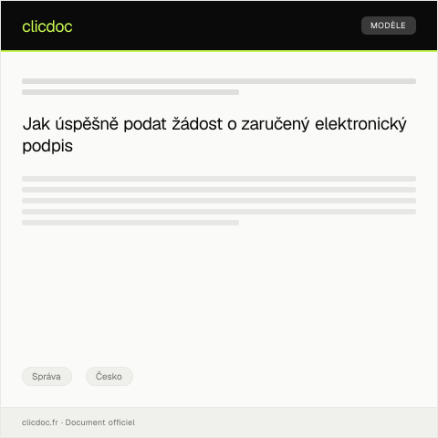 Document preview: Žádost o zaručený elektronický podpis — Správa, Česko