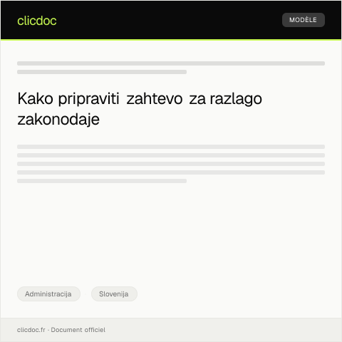 Document preview: Zahteva za razlago zakonodaje v primeru nevšečnosti — Administracija, Slovenija