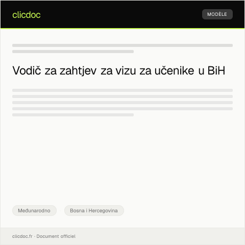 Document preview: Zahtjev za dodelu vize za učenike u Bosni i Hercegovini — Međunarodno, Bosna i Hercegovina