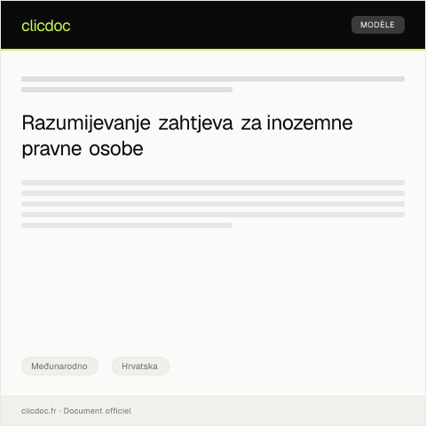 Document preview: Zahtjev za potvrdu o poreznom statusu za pravne osobe s inozemnim sjedištem — Međunarodno, Hrvatska